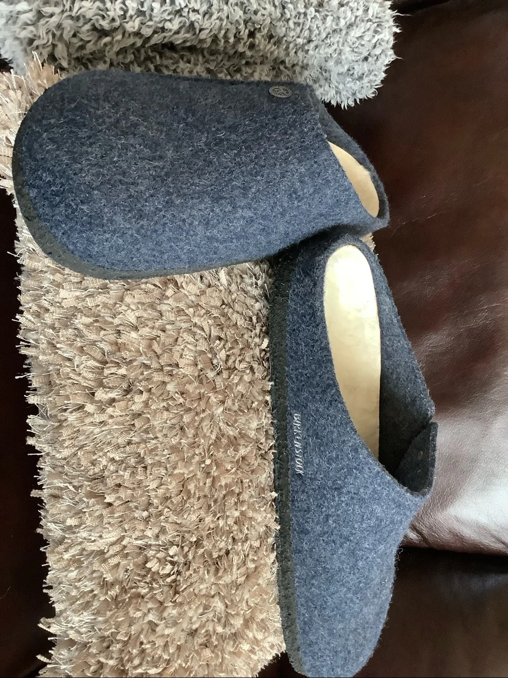 Birkenstock Men's blue Wool Slip-On Clogs